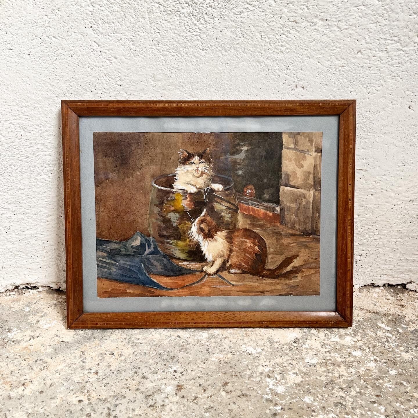 Watercolor to the two cats