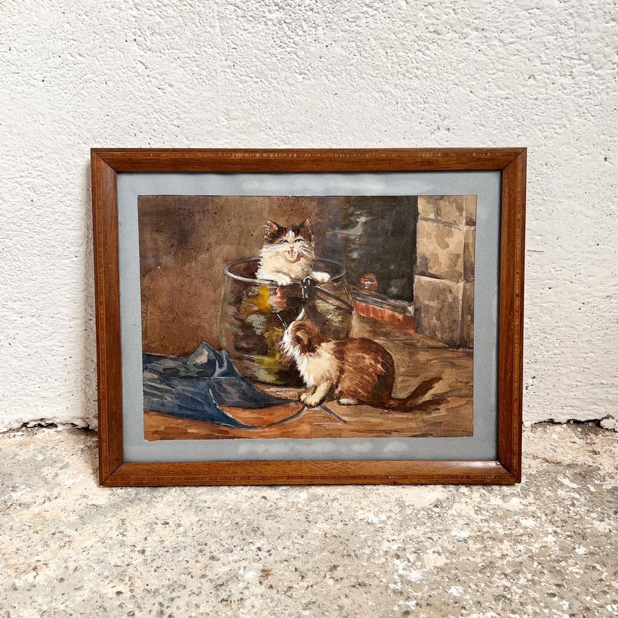 Watercolor to the two cats