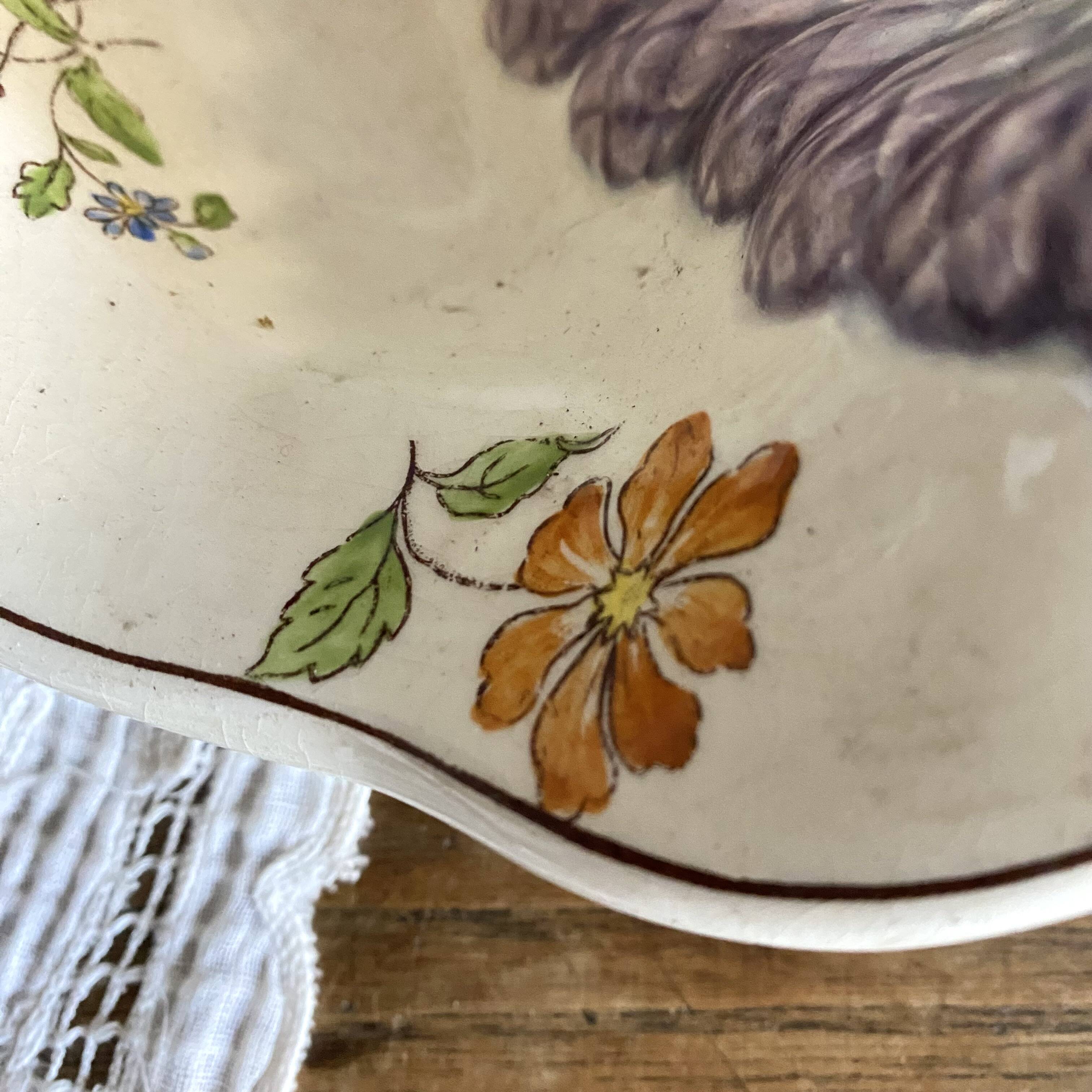 Longchamp asparagus dish in ironstone and slipware, 1900