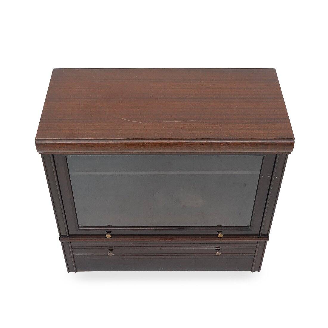 1970s buffet with glass door and drawer