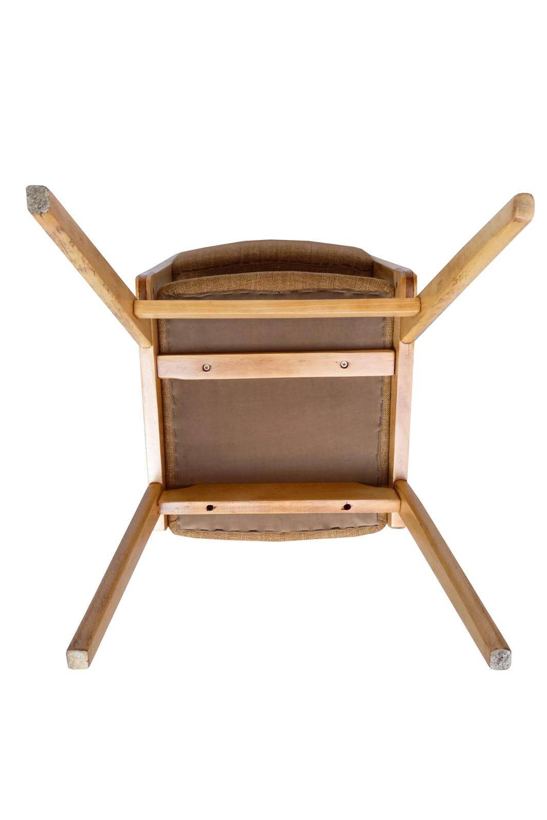 Mid-Century Beech Wood and Tobacco Velvet Jar Chair Wool Millais by Dedar, Poland, 1960s