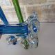 Trio de soliflore vase Murano vintage – verre soufflé bleu & vert – It