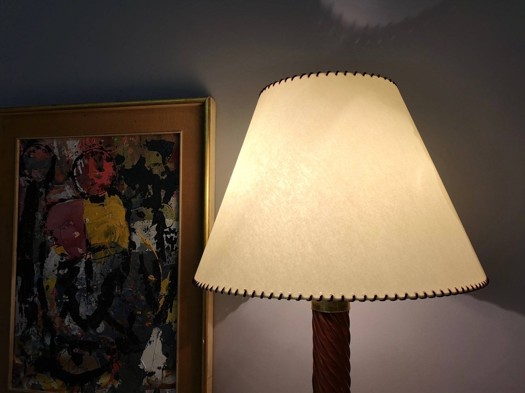 Burgundy Plexiglass and Brass Table Lamps by F. Loffredo, Italy 1980s