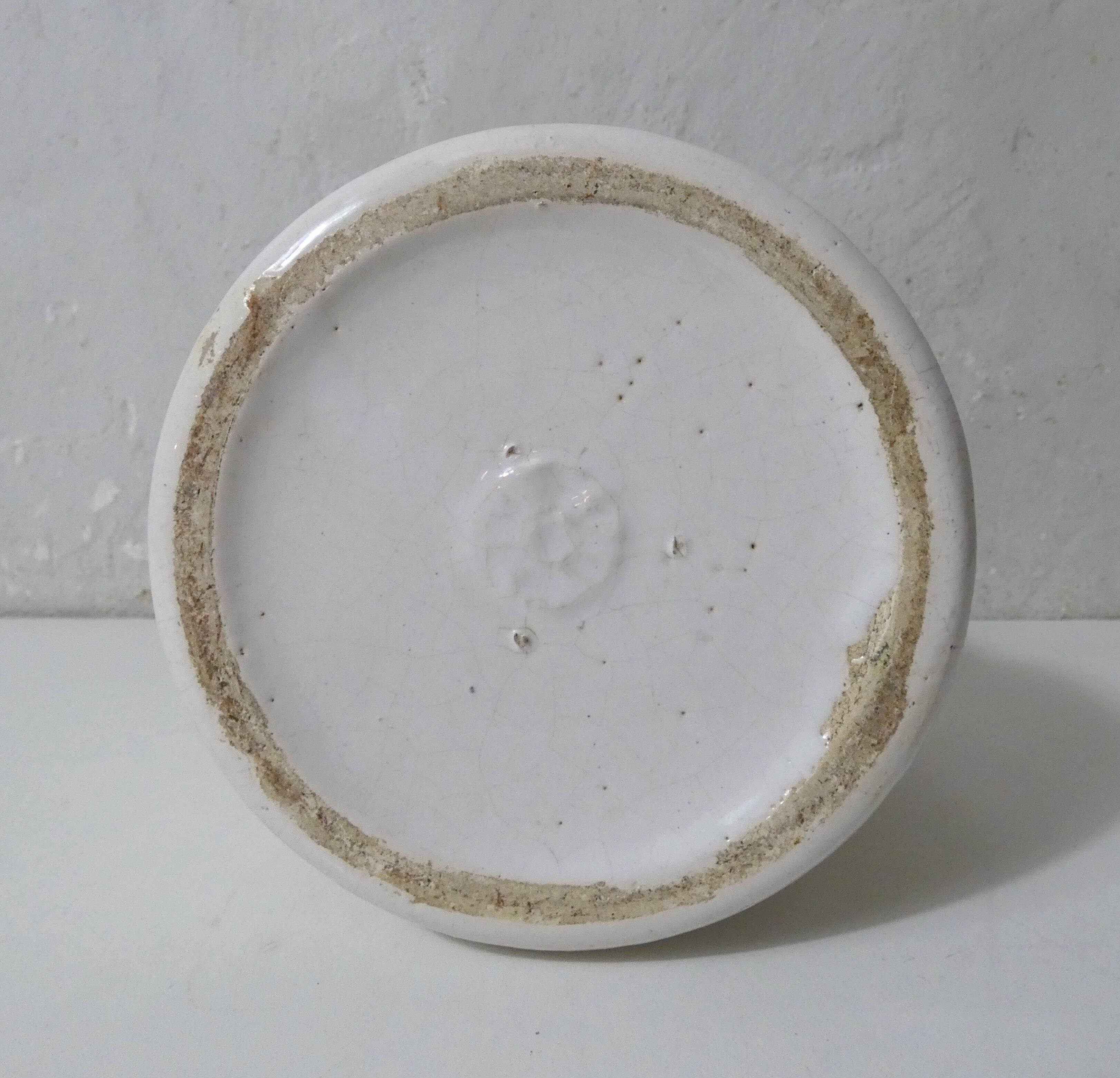 ancient stoneware soliflore vase in white