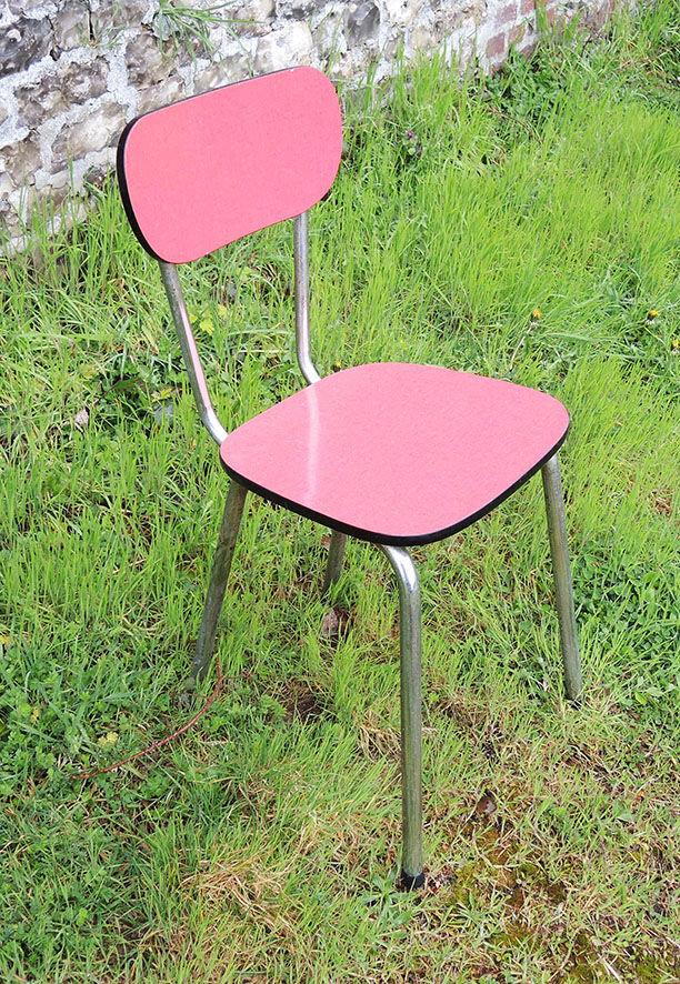 Old red formica chair