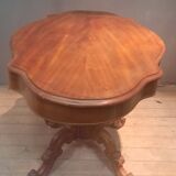 Guéridon, table violon Napoléon III en noyer