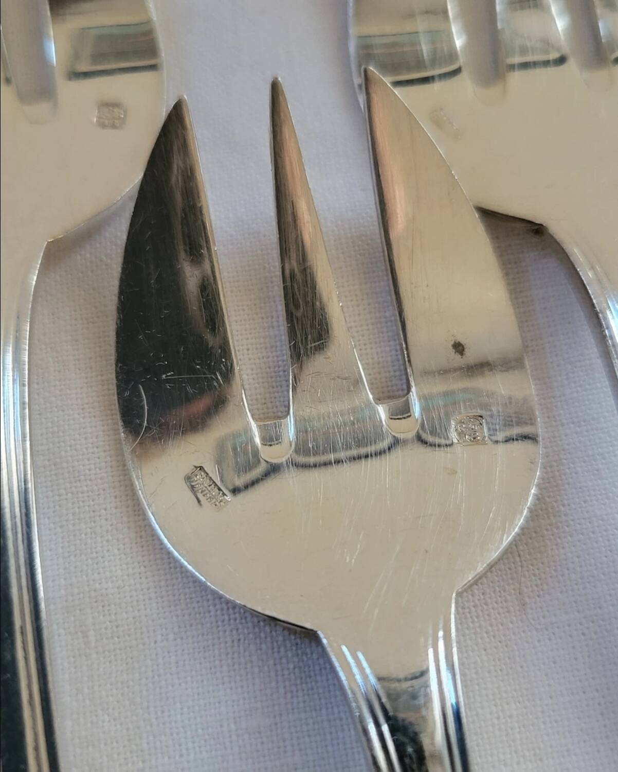 12 Silver-plated Oyster Forks from Ravinet d'Enfert