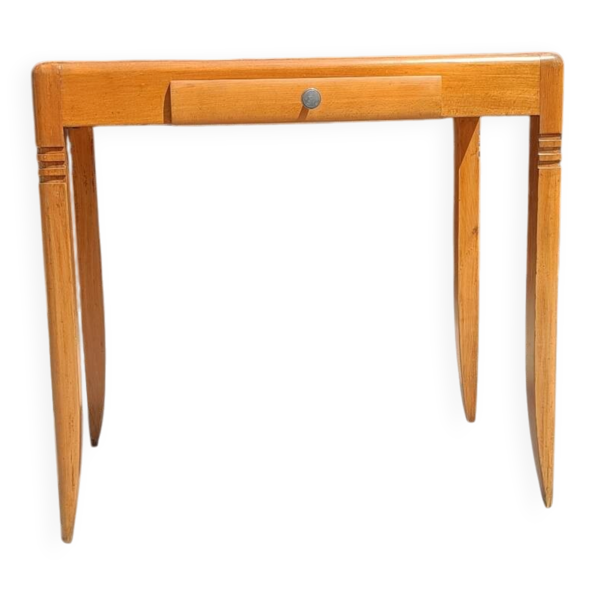 Vintage Scandinavian-style wooden table with drawer, 1950s-60s.