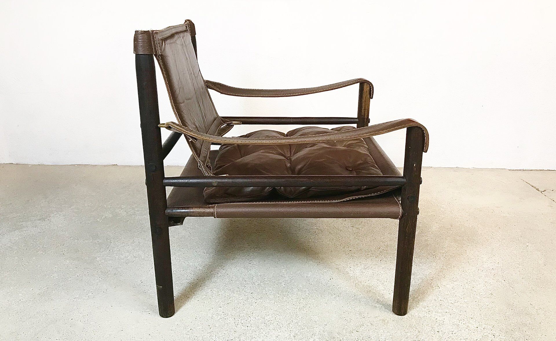 Model Sirocco leather safari chair by Arne Norell, 1960s