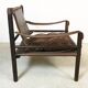 Model Sirocco leather safari chair by Arne Norell, 1960s