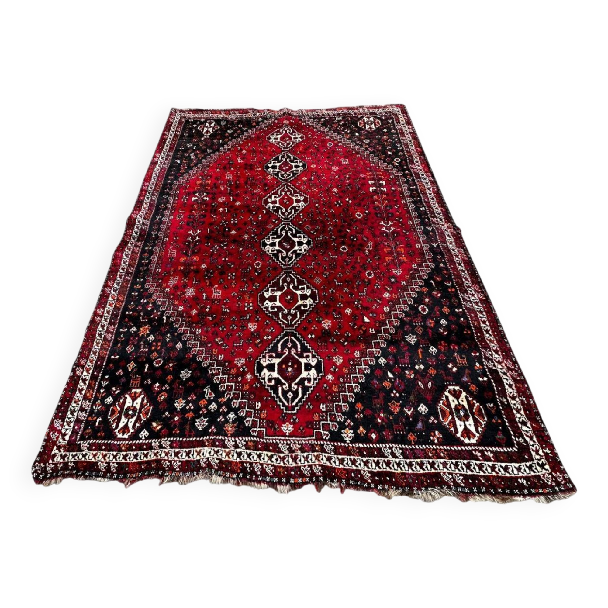 Handmade Persian Shiraz carpet 305cm x 235cm