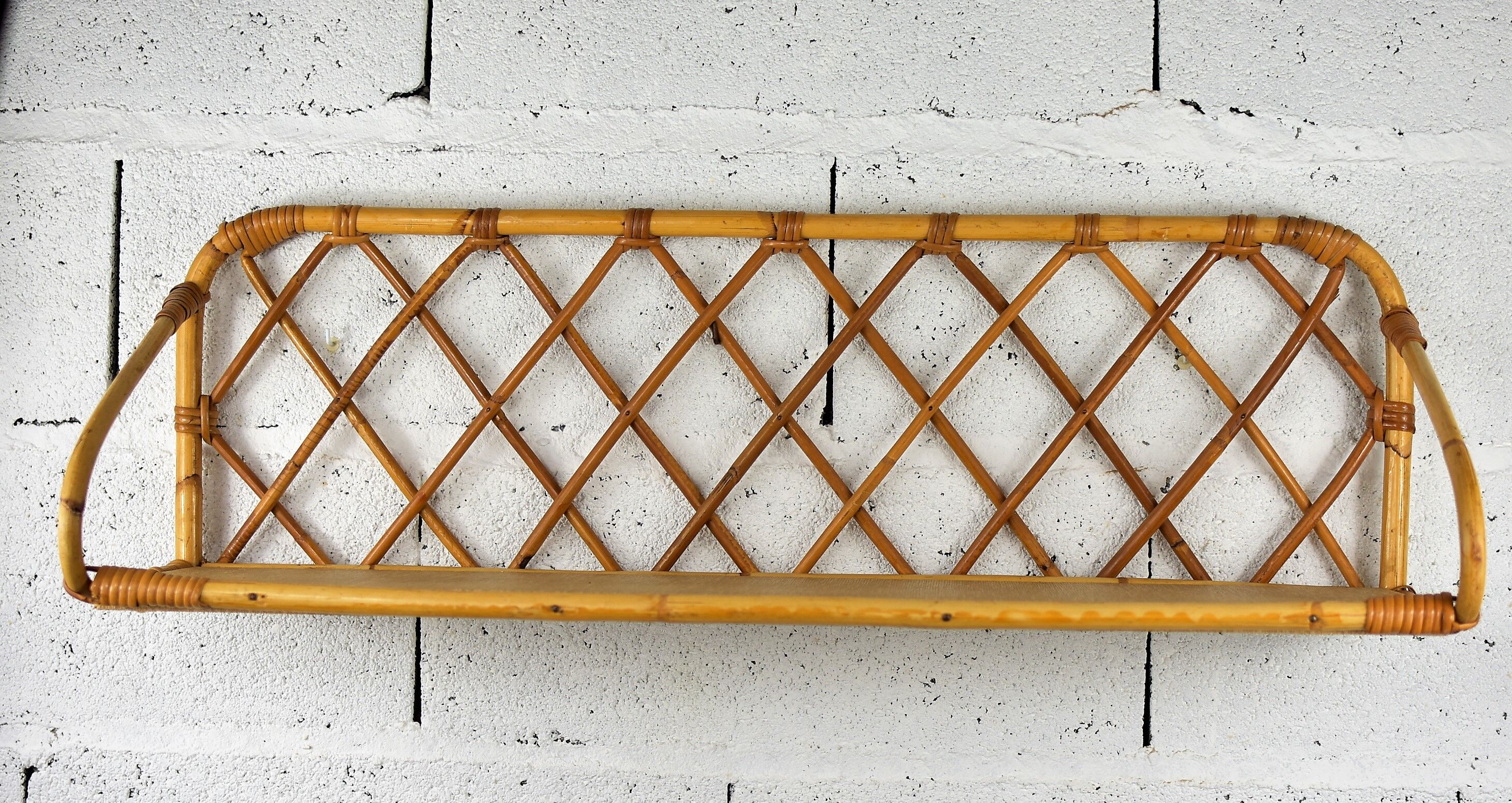 Wall rattan shelf