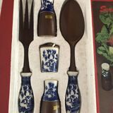 Vintage set salad service salt pepper mustard pot year 1970 new without its packaging o