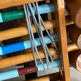 Old wooden croquet game