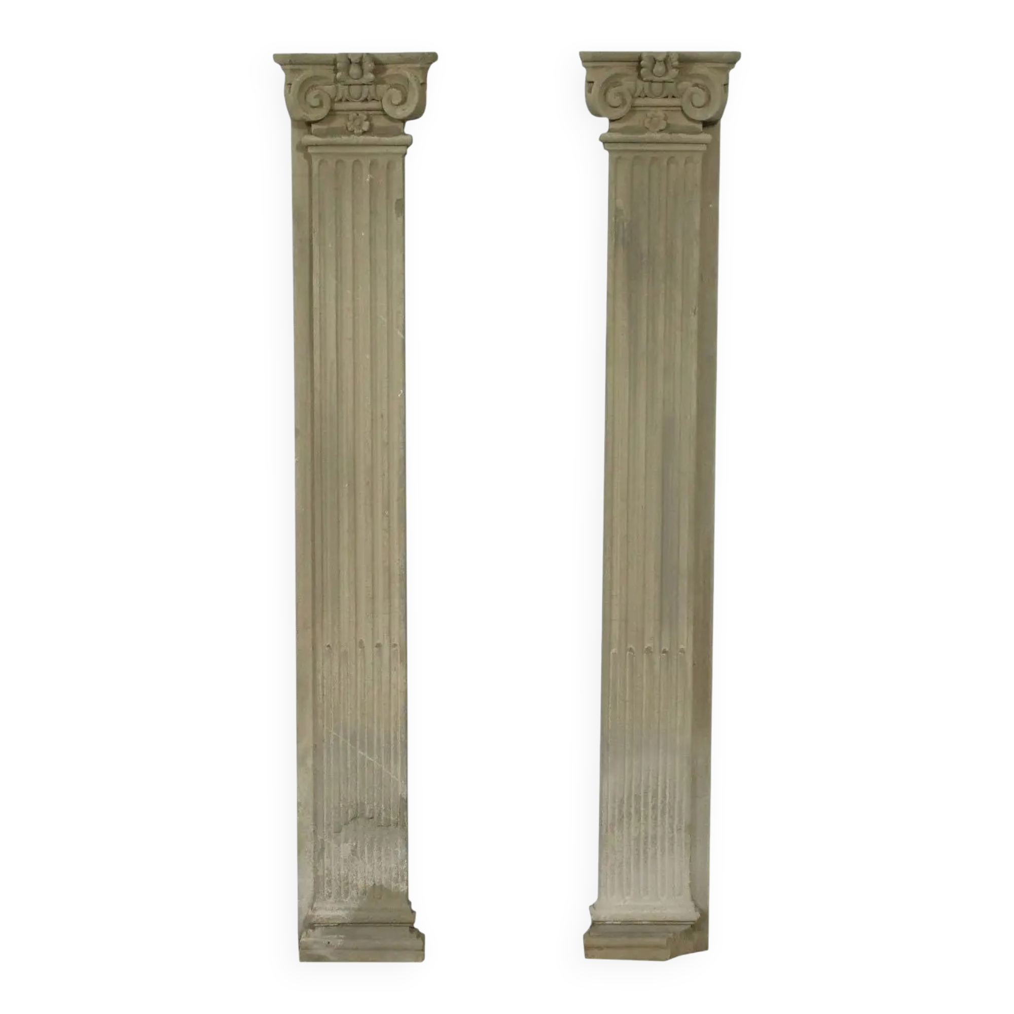Pair of Renaissance pilasters in Serena stone, Italy, 16th century