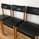 Set de 3 chaises Baumann années 60 hêtre et simili cuir