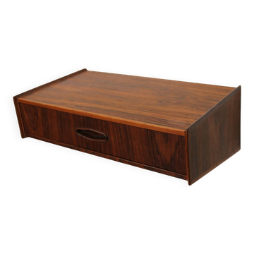 Rare floating nightstand  in rosewood with  drawer   * Denmark 70 * good co