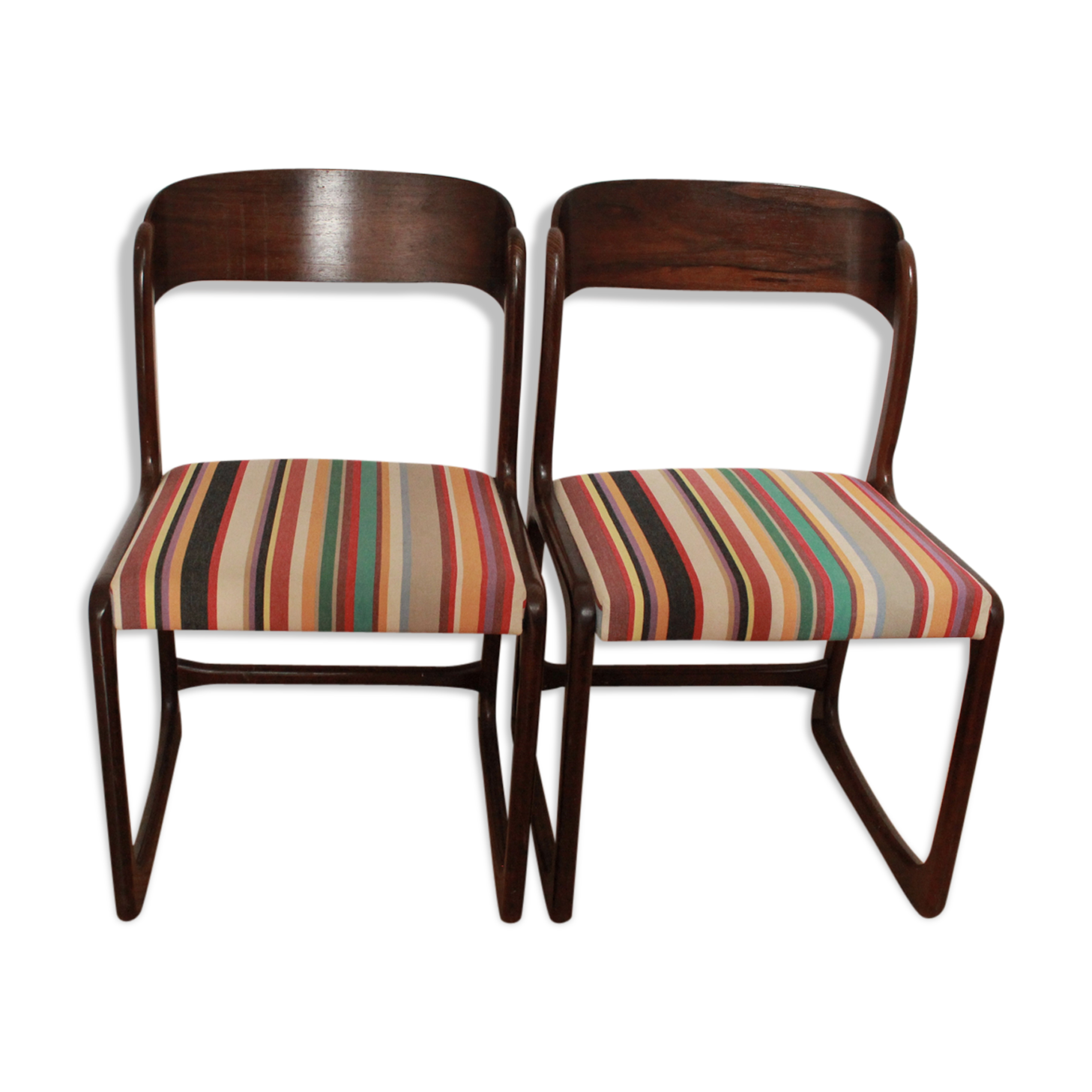 Pair of two chairs sled baumann