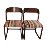 Pair of two chairs sled baumann