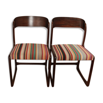 Pair of two chairs sled baumann