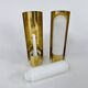 Hollywood Regency Set of 2 Brass and Opaline Glass Scones from Glashütte Limburg, 1970s