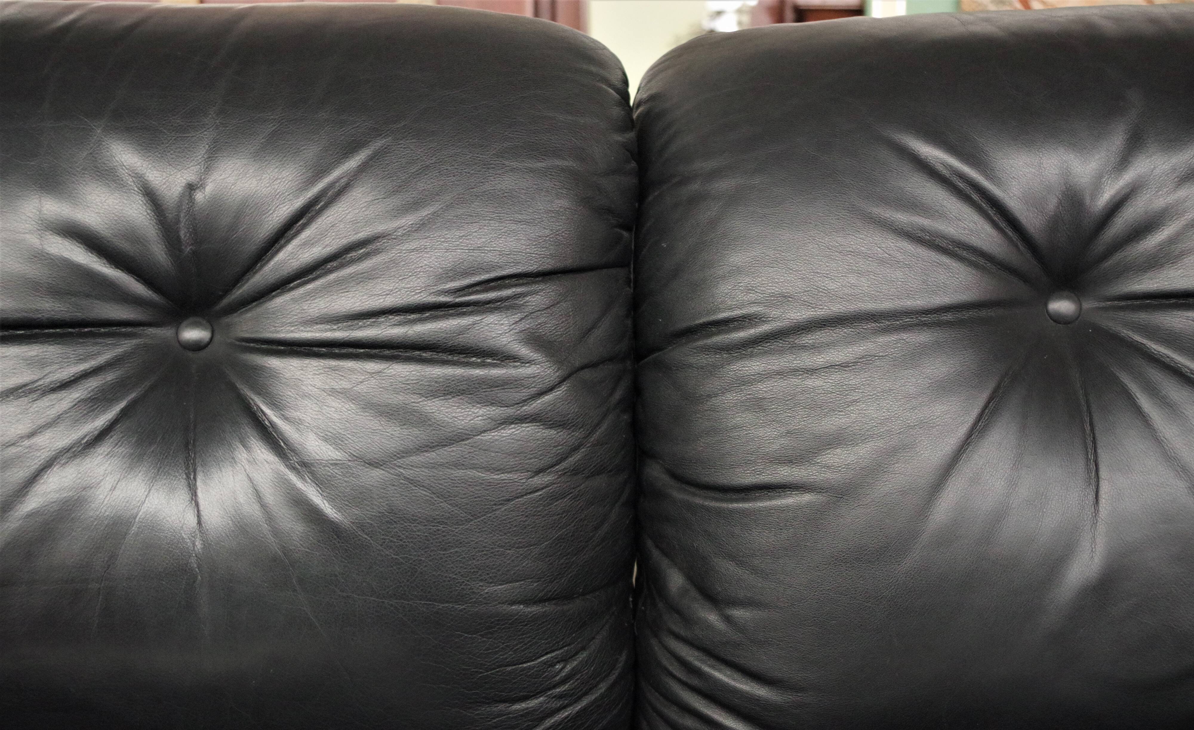 Corner sofa opening in leather and coffee table in marble by pierluigi cerri for frau, 1980s