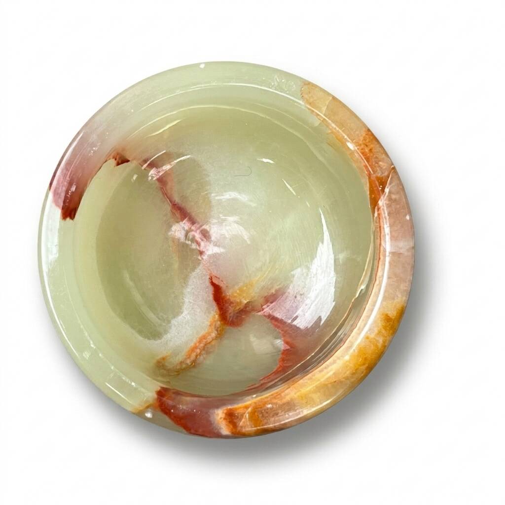 Green onyx catchall - Vintage 1970 green onyx jewellery box
