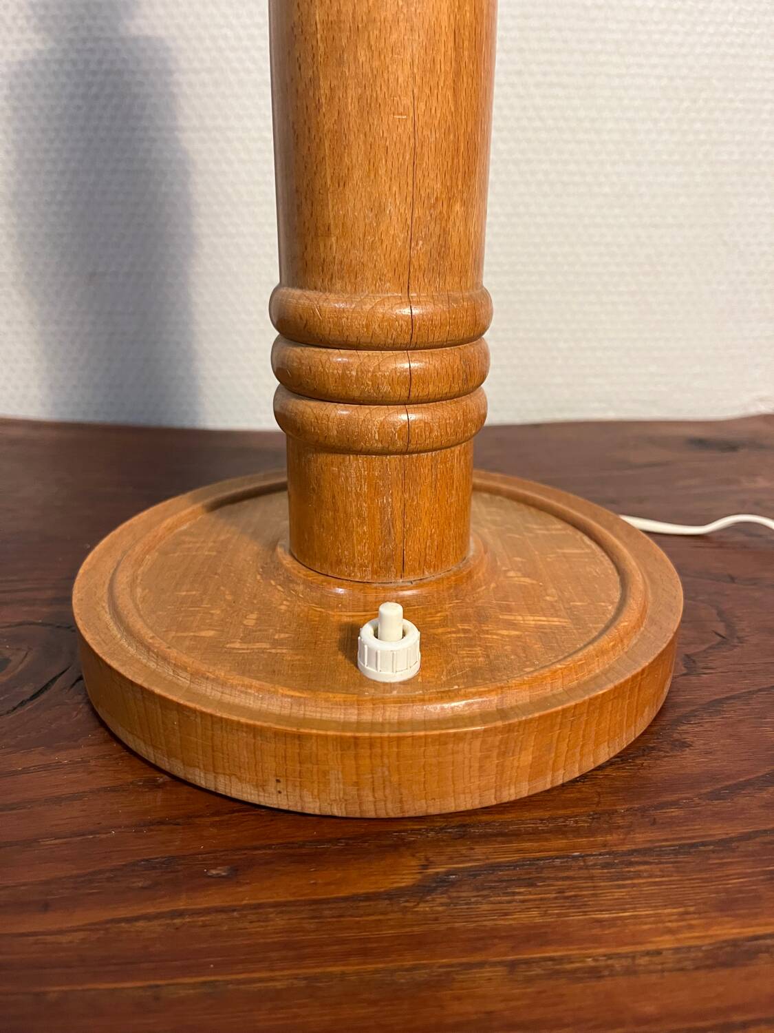Wooden lamp base from the 60s