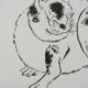 Mokuchu URUSHIBARA: Japanese print, The Cat, Signed woodblock print