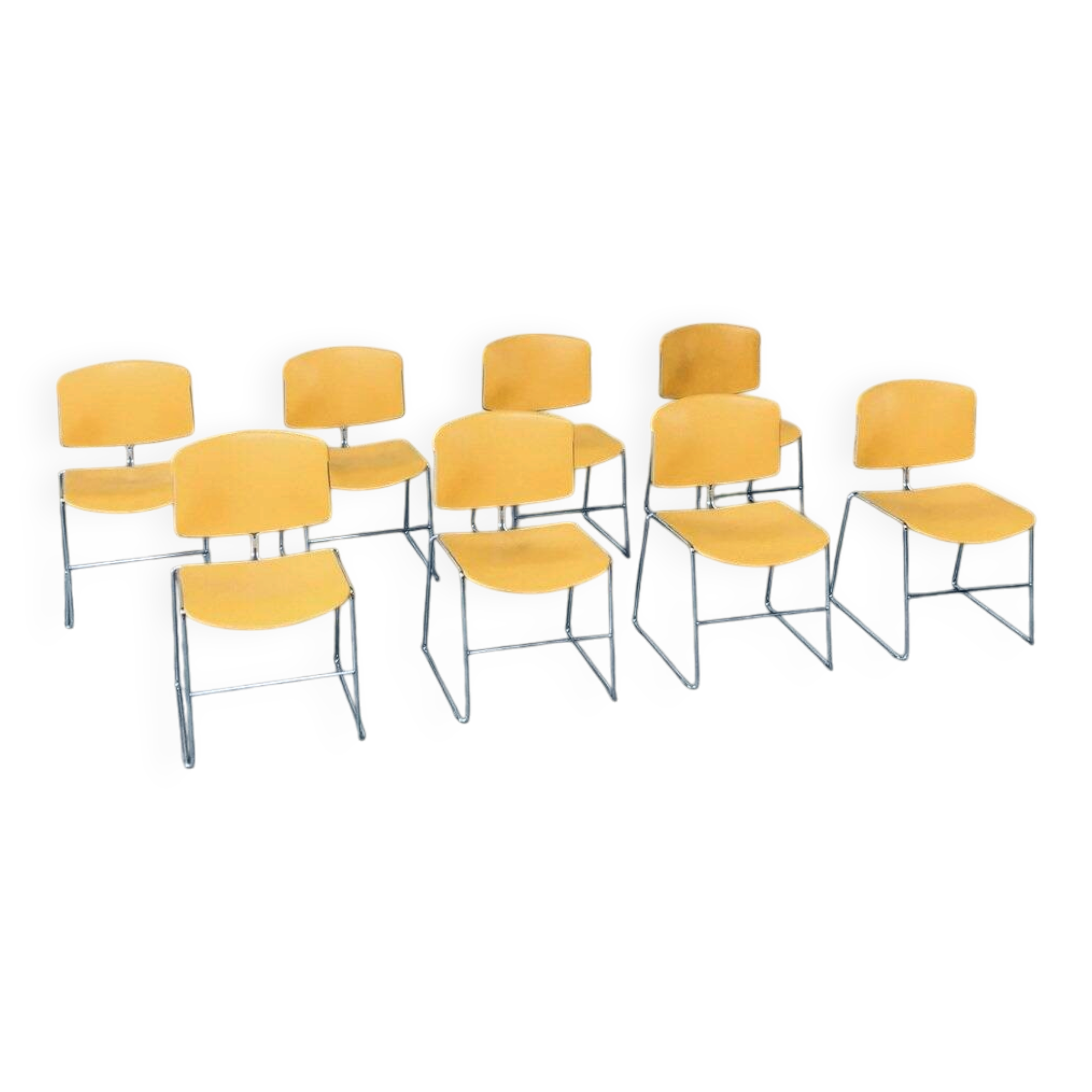 Max Stacker Conference & Office Chairs by Steelcase Strafor, 1980s, Set of 8