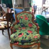 Louis XV style Bergère armchair with floral motifs