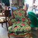 Louis XV style Bergère armchair with floral motifs