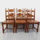 Set of 6 vintage brutalist chairs in oak wood from the 60s