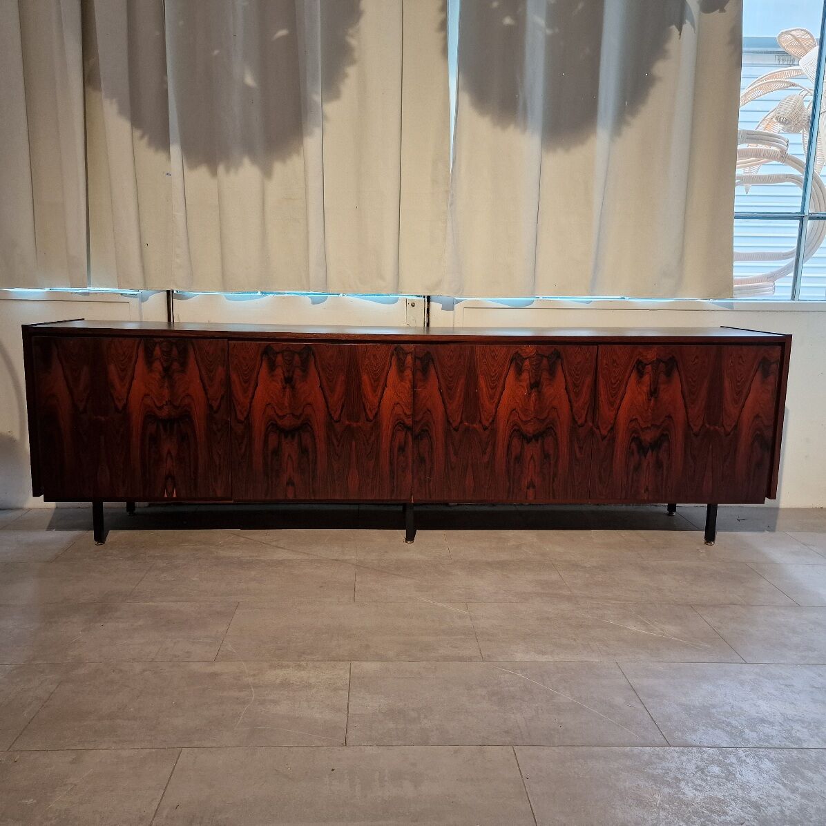 Scandinavian row in rosewood from Rio circa 1960