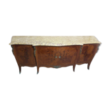 Low bronze marquèterie and marble top