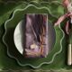 White and green placemat