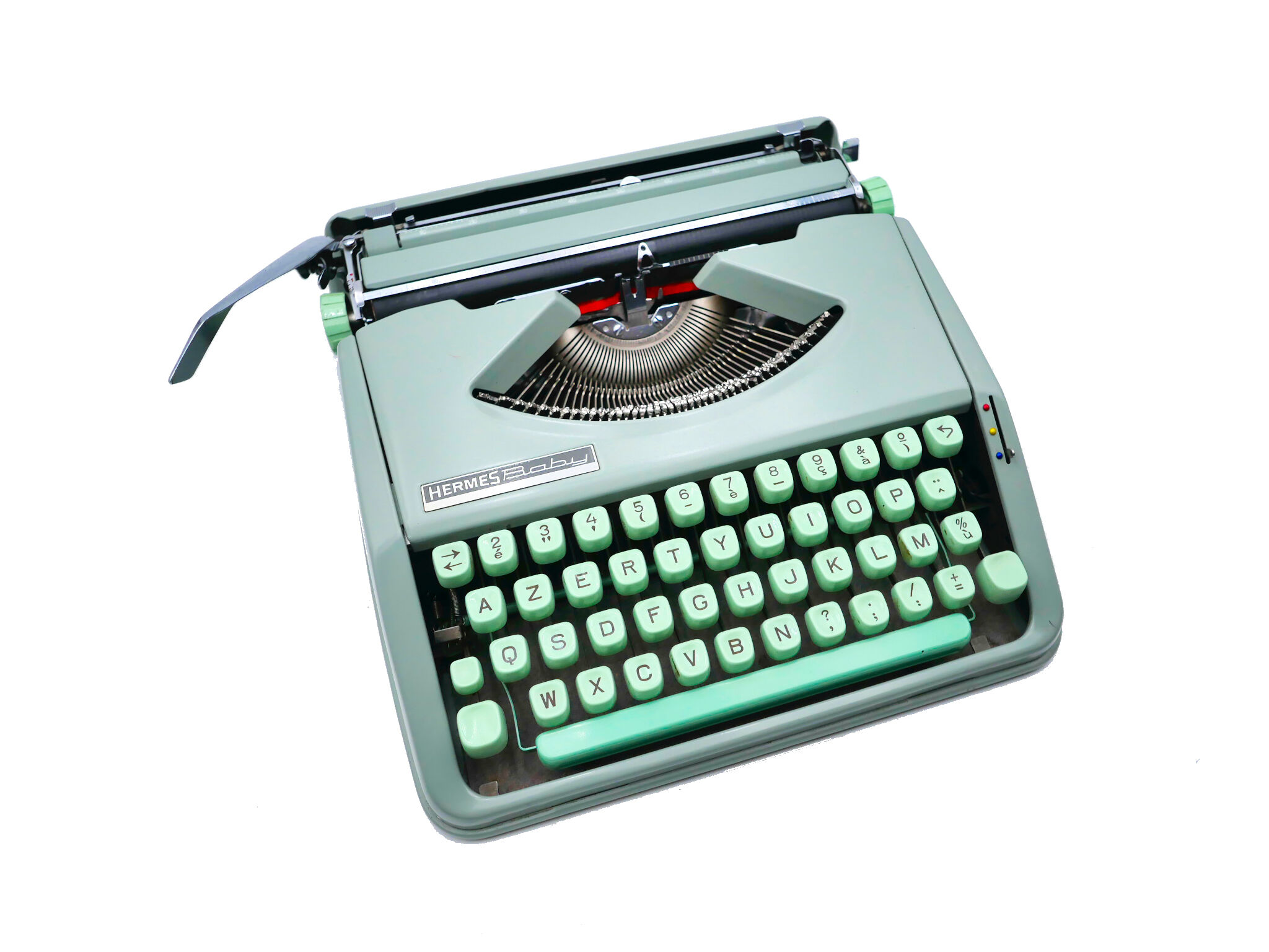 Green lime leaf typewriter hermes