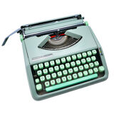 Green lime leaf typewriter hermes