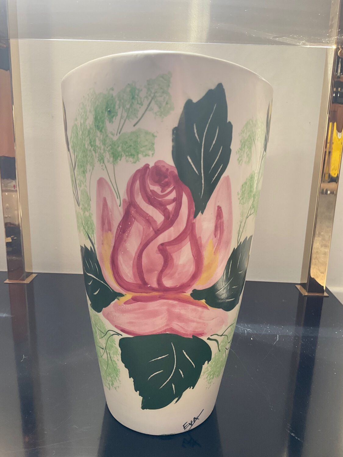 Vintage ceramic vase from Vallauris signed