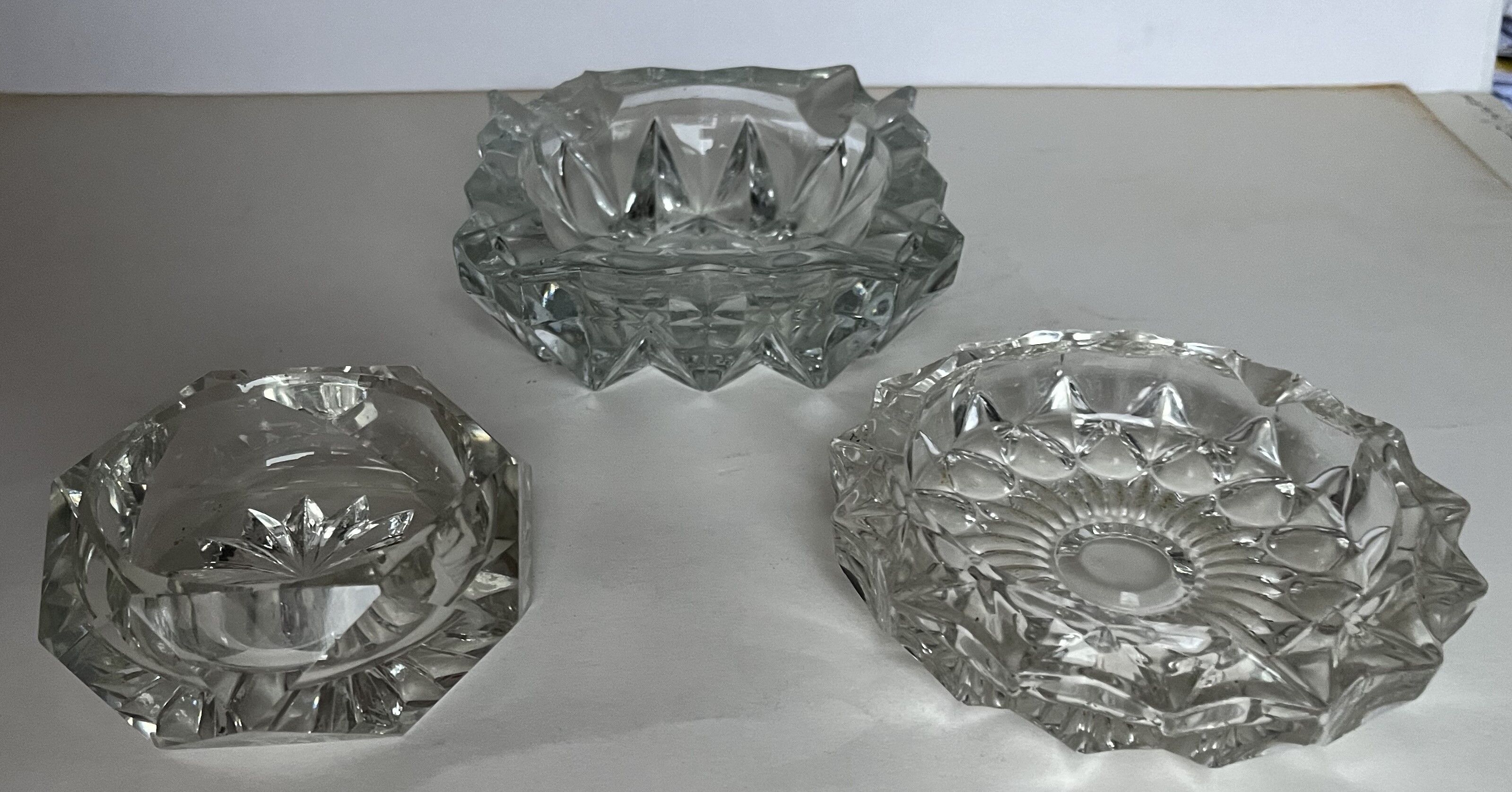 Set of three ashtrays