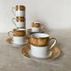 Espresso cups in porcelain and 24-carat gold gilding