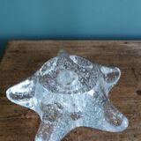 Star candle holder in glass or bubbled crystal, Biot style
