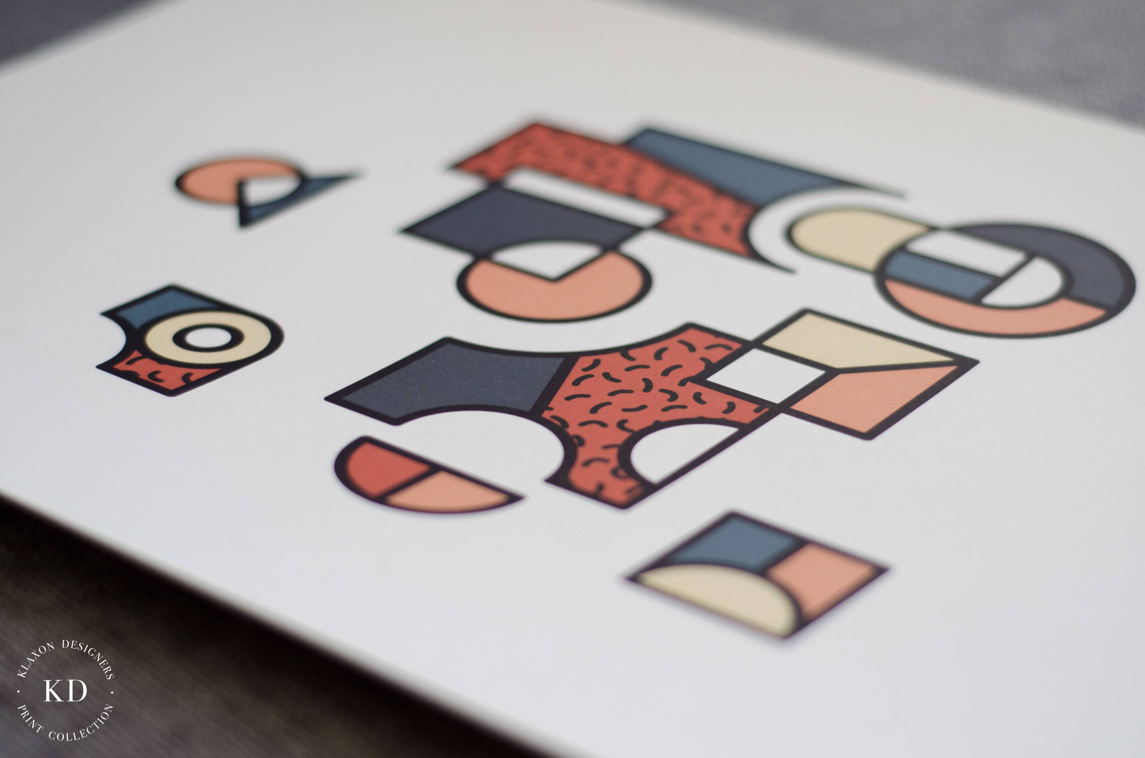 Illustration - Affiche A3 abstraite géométrique graphique colorée numérotée #008