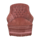 Fauteuil crapaud rose capitonné