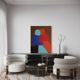 Peinture figurative minimaliste " A hug" 100x81cm