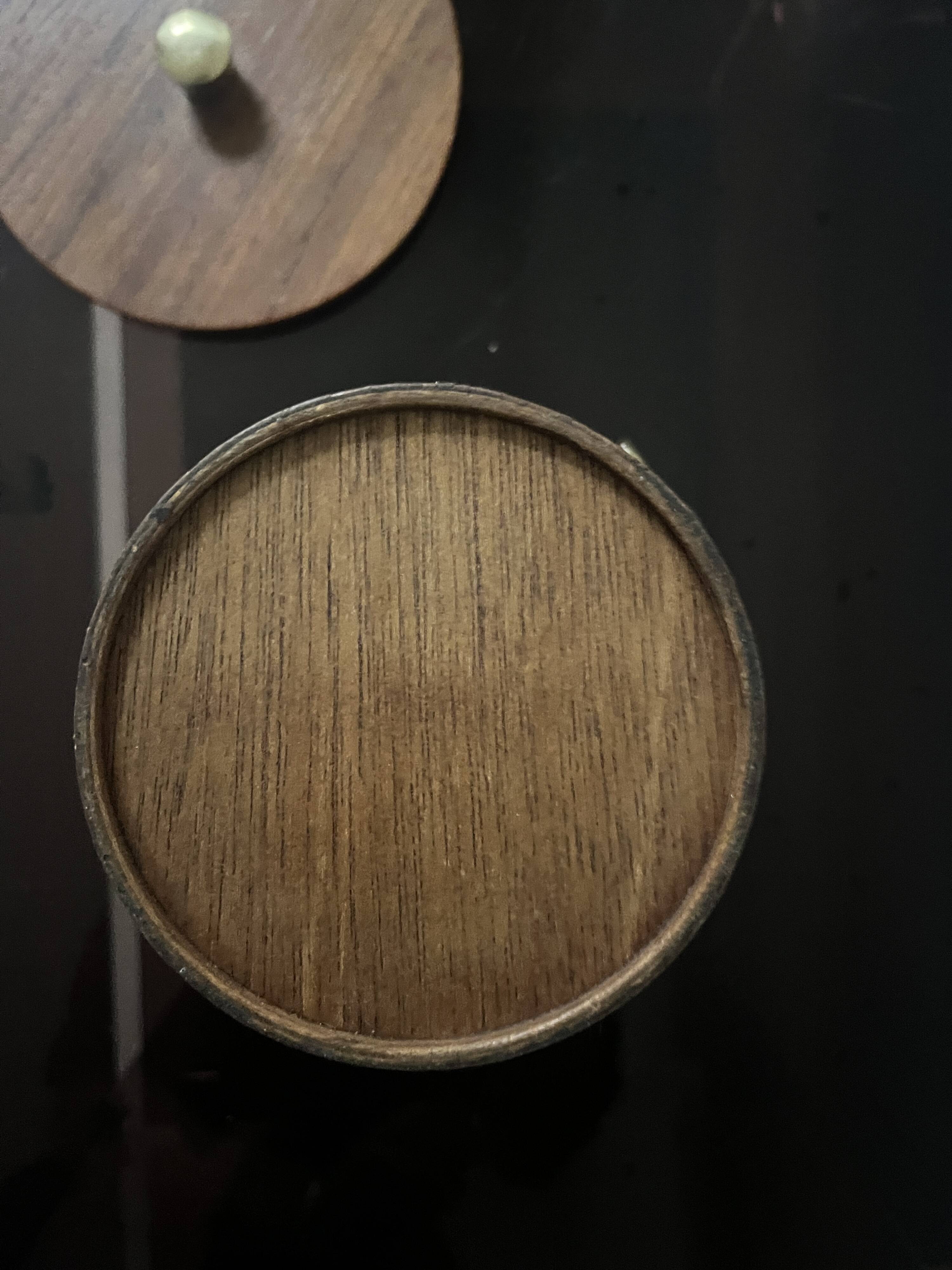 Danish teak wood ice bucket with brass handles, 1950s design