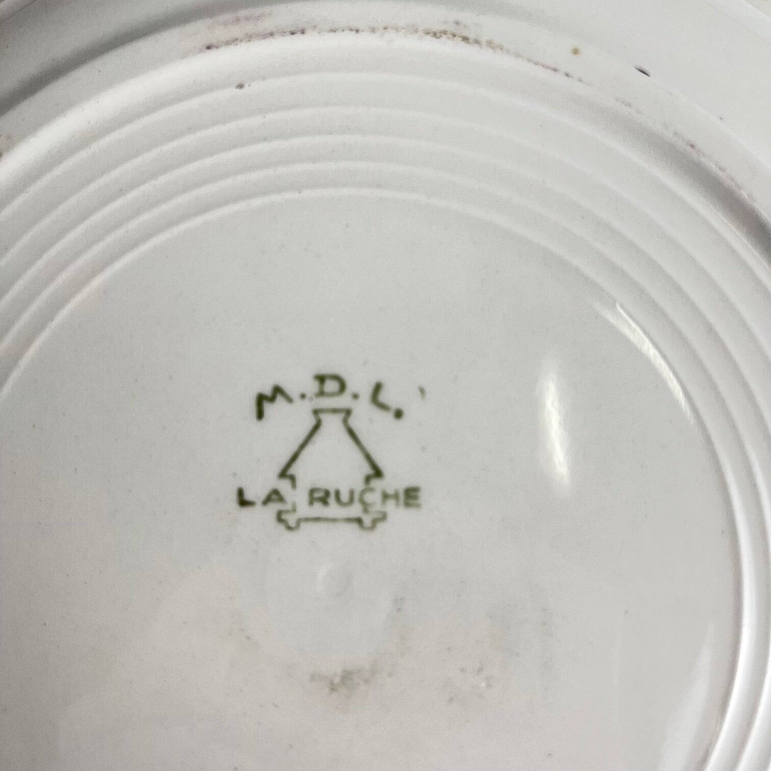 Round plate with rim "The Hive", Moulins des Loups, 20th century