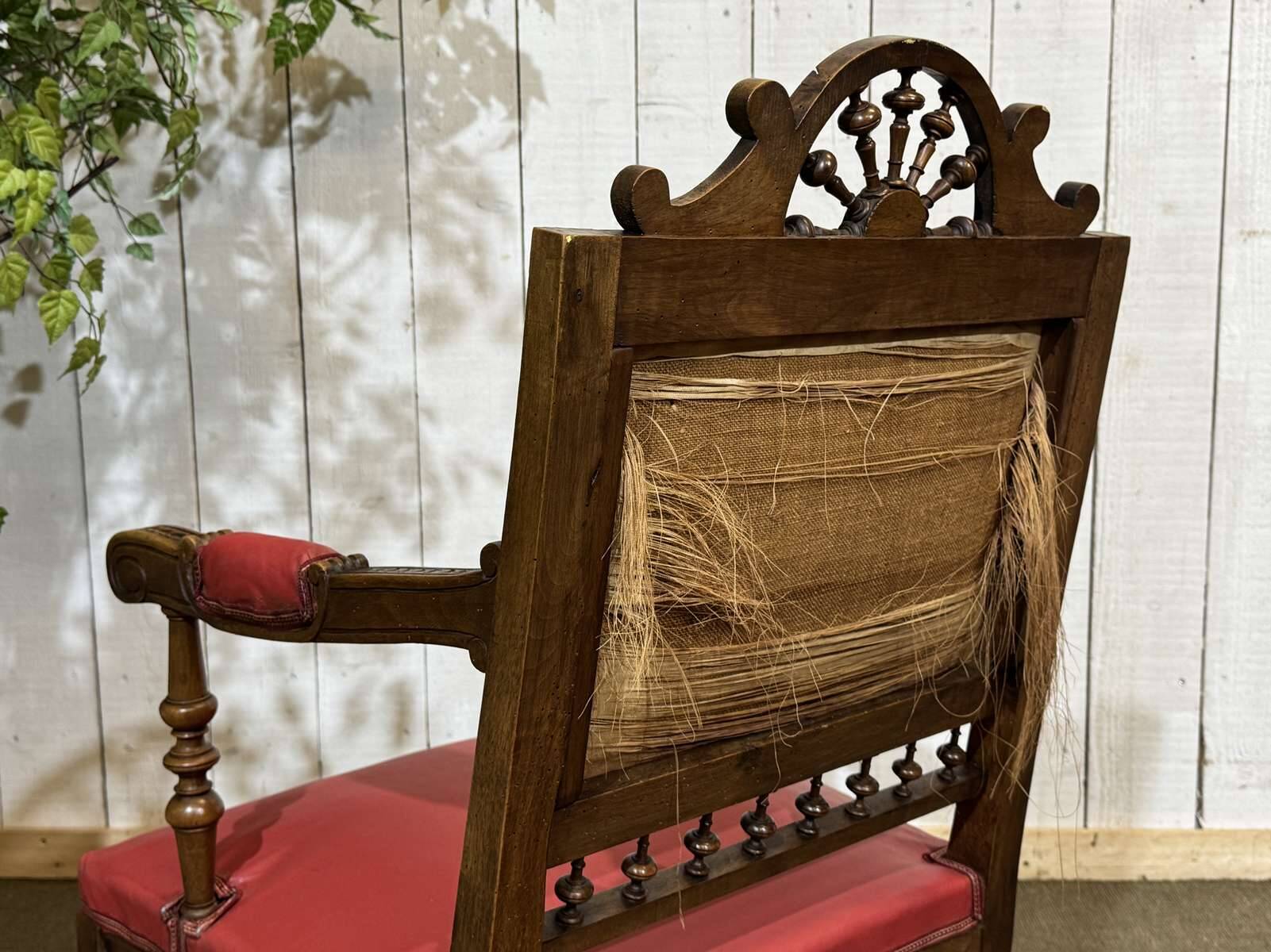 Breton armchair and its footrest from the 1930s.