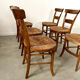 Lot de 6 chaises de ferme rustique début XX eme en bois / bistrot