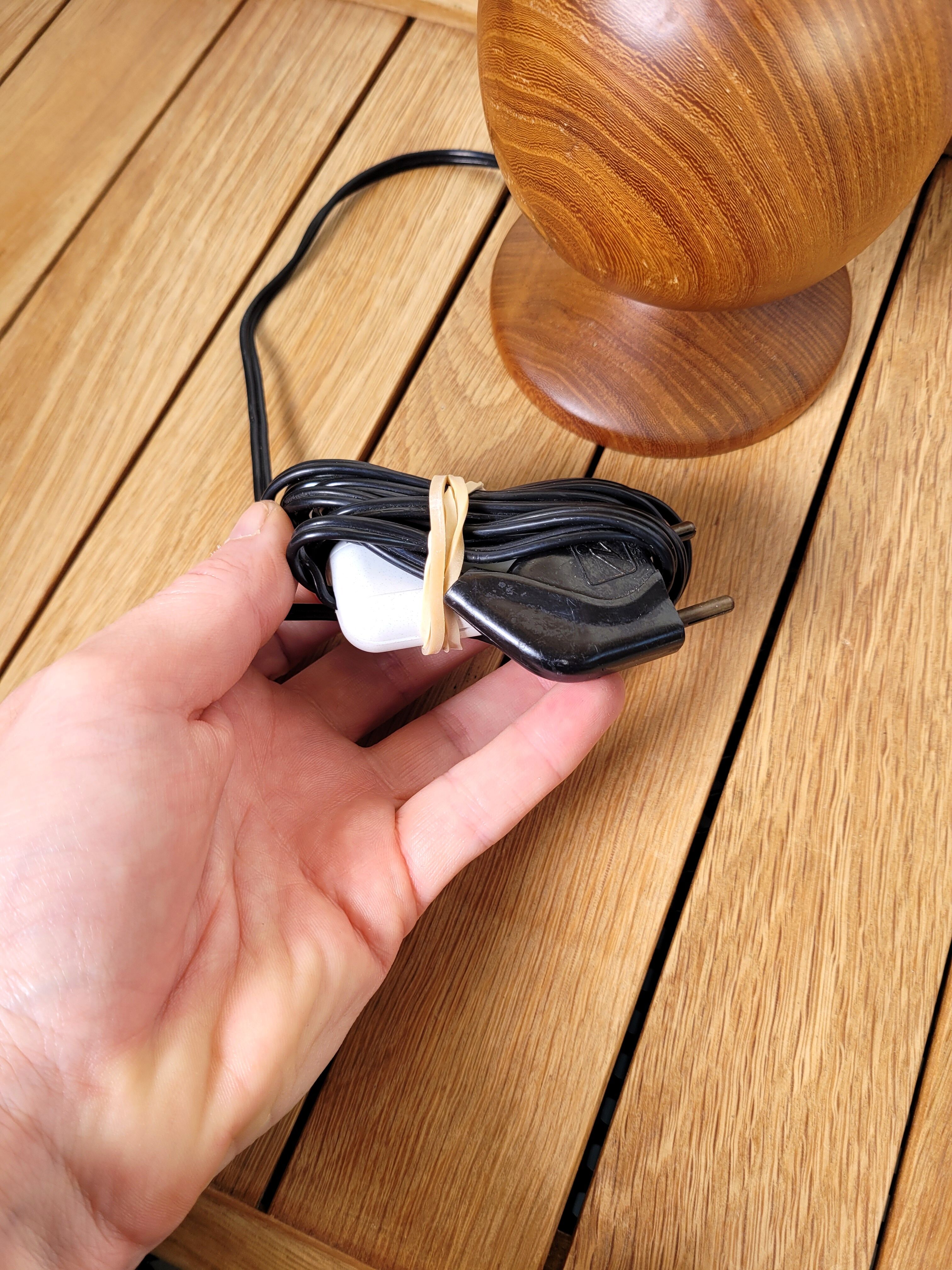 Vintage lamp foot turned wood